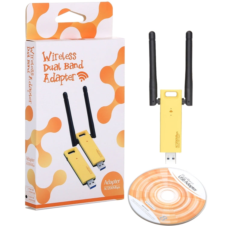 AC1200Mbps 2.4GHz & 5GHz Dual Band USB 3.0 WiFi Adapter External Network Card with 2 External Antenna, AC1200Mbps USB 3.0 AC1200Mbps 2.4GHz & 5GHz Dual Band USB 3.0 WiFi Adapter External Network Card with 2 External Antenna, AC1200Mbps USB 3.0
